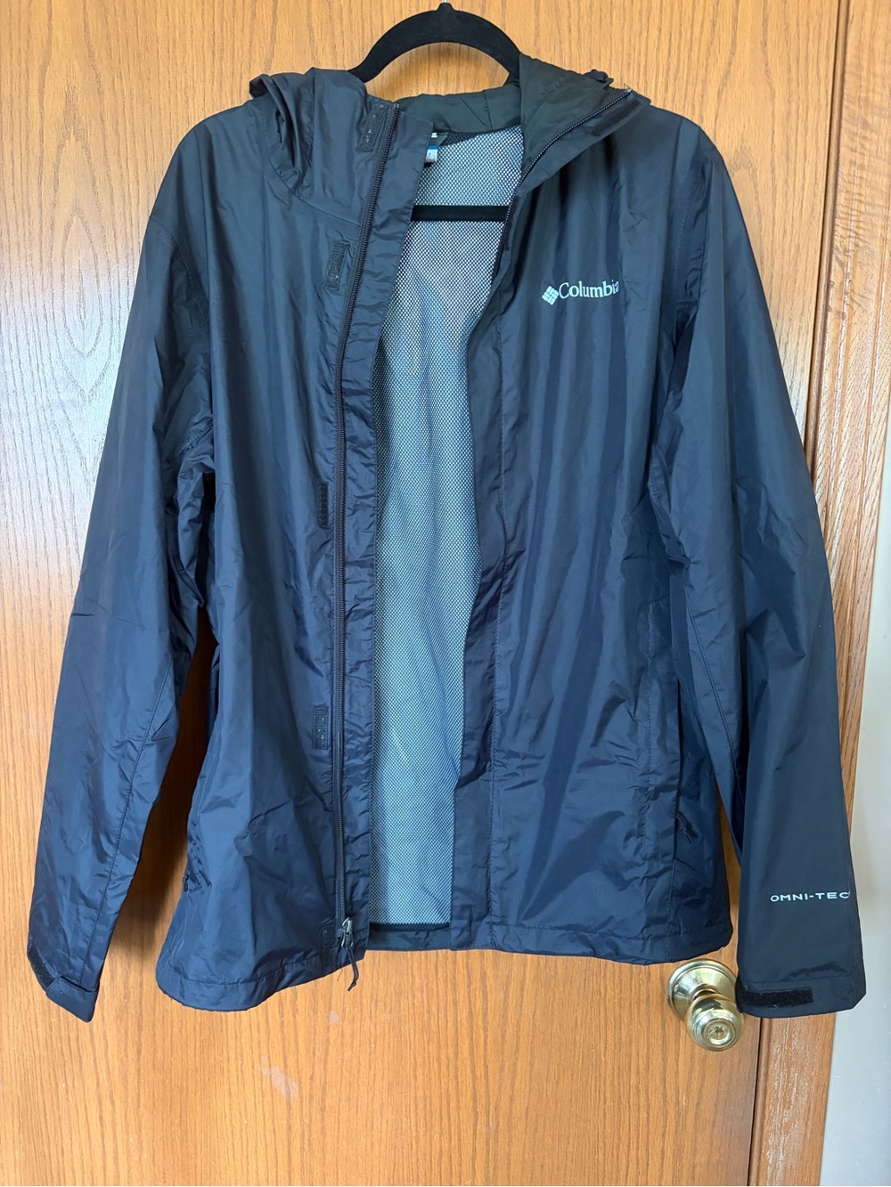 Columbia Men’s Omni Tech Black Hooded Waterproof Shell Jacket